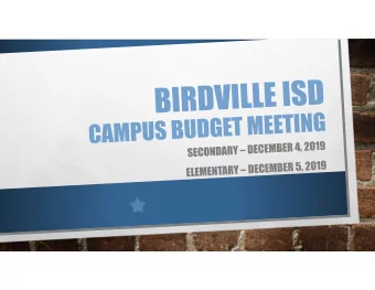 BUDGET RESOURCES  BUDGET DEVELOPMENT CALENDAR  2020-21 SUMMARY BUDGET WORKSHEET  2020-21