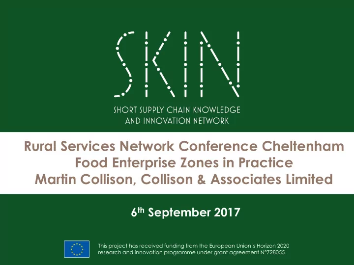food enterprise zones in practice