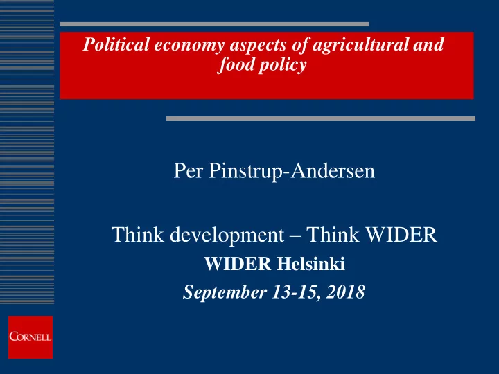 per pinstrup andersen think development think wider