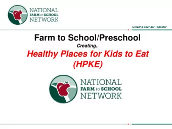 Healthy Places for Kids to Eat  (HPKE)  Presented by:  Growing Stronger Together Todays