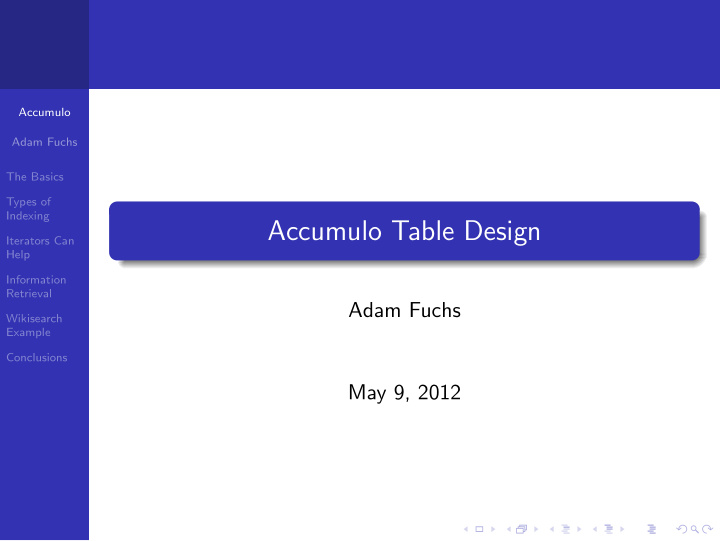 accumulo table design