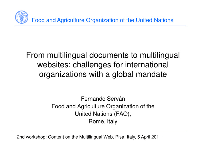 from multilingual documents to multilingual websites
