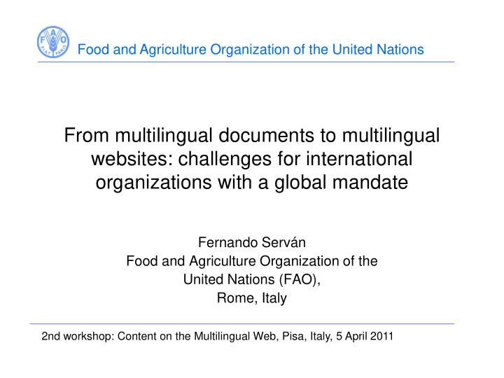 from multilingual documents to multilingual websites