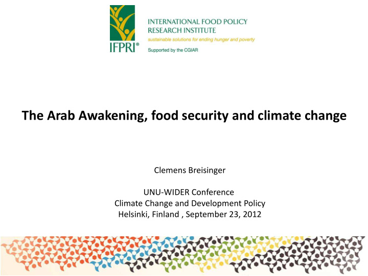the arab awakening food security and climate change