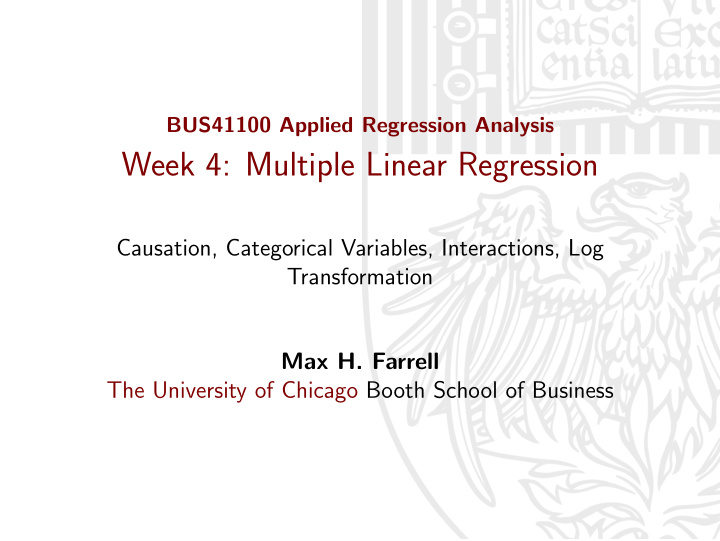 week 4 multiple linear regression