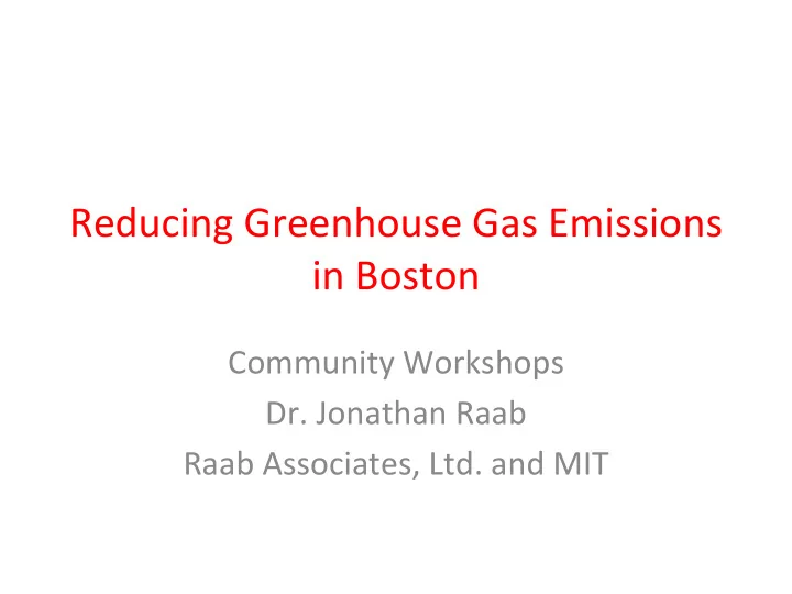 reducing greenhouse gas emissions in boston