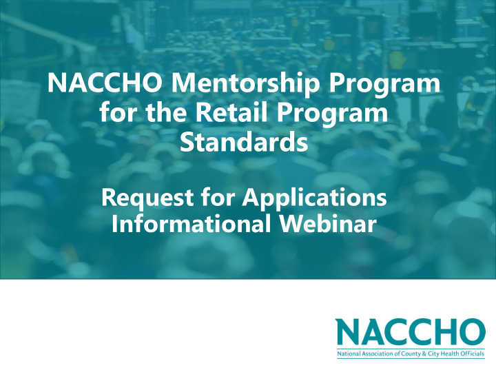 naccho mentorship program for the retail program standards