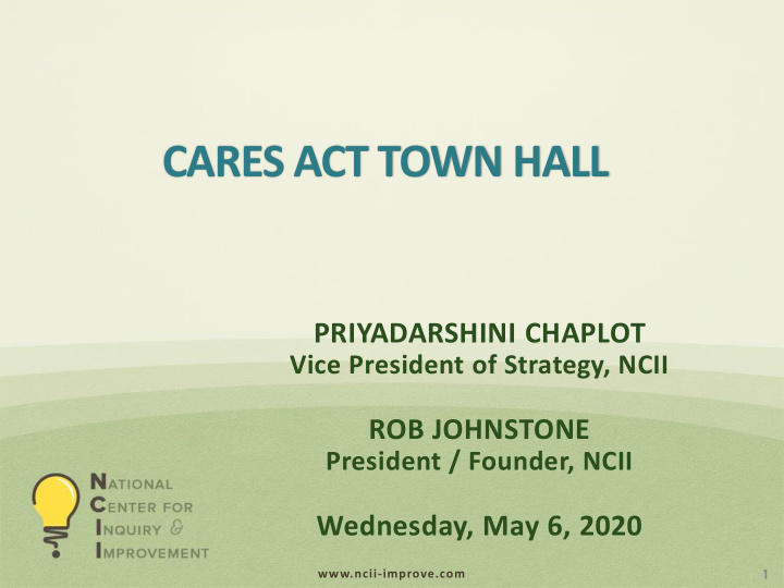 cares act town hall