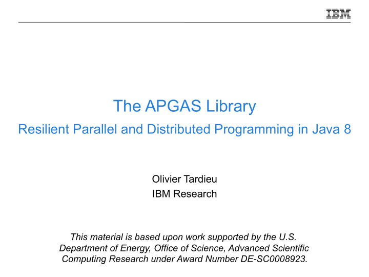 the apgas library