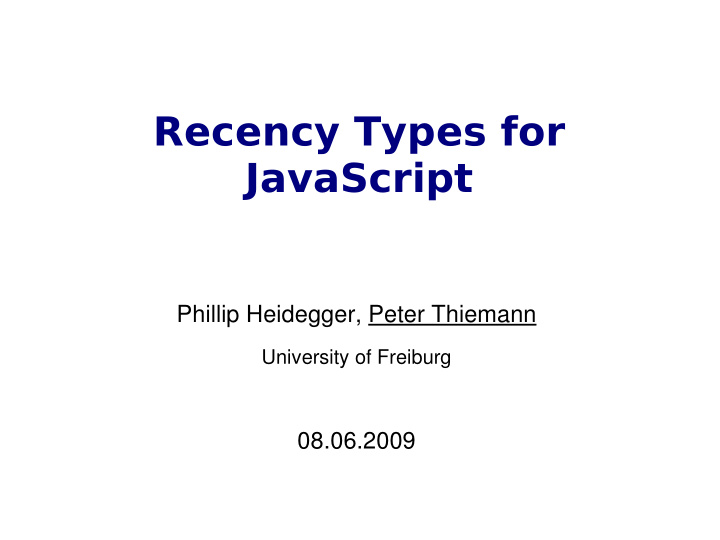 recency types for javascript