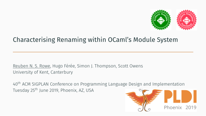characterising renaming within ocaml s module system