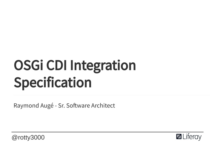 osgi cdi integration specification