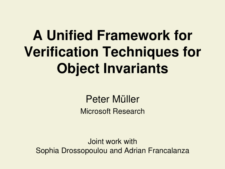 verification techniques for