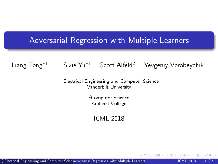 adversarial regression with multiple learners