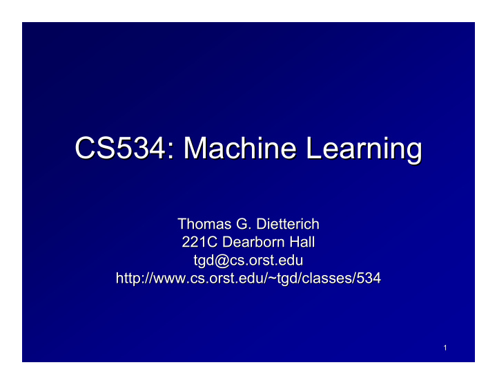 cs534 machine learning cs534 machine learning