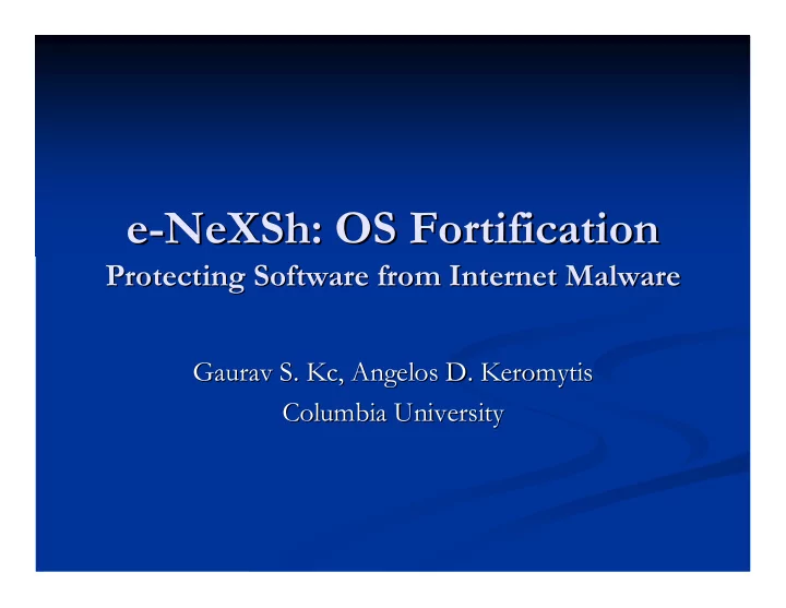 e nexsh os fortification nexsh os fortification e