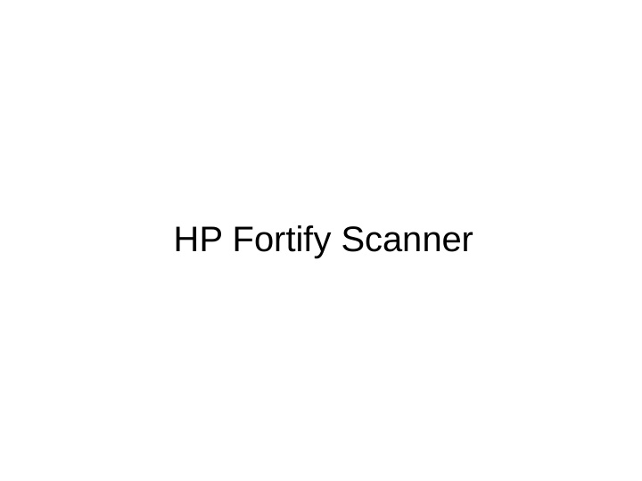 hp fortify scanner