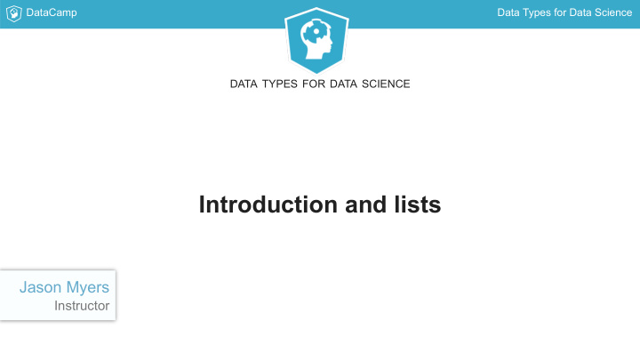 introduction and lists
