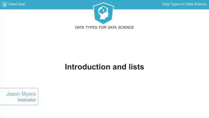 introduction and lists
