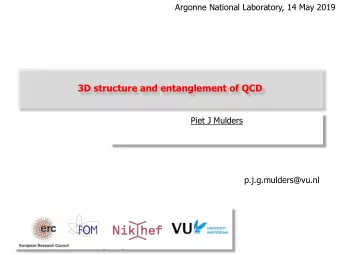 3D structure and entanglement of QCD  Piet J Mulders  p.j.g.mulders@vu.nl &lt;latexit