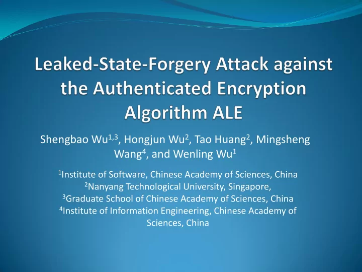 shengbao wu 1 3 hongjun wu 2 tao huang 2 mingsheng