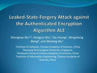 Shengbao Wu 1,3 , Hongjun Wu 2 , Tao Huang 2 , Mingsheng Wang 4 , and Wenling Wu 1 1 Institute of