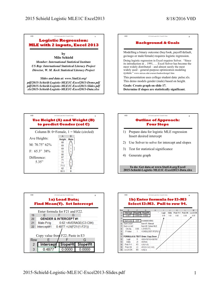 2015 schield logistic mle1c excel2013 8 18 2016 v0d