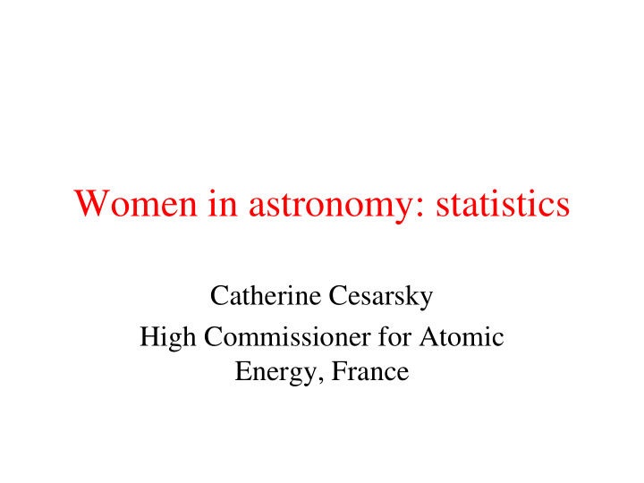 women in astronomy statistics