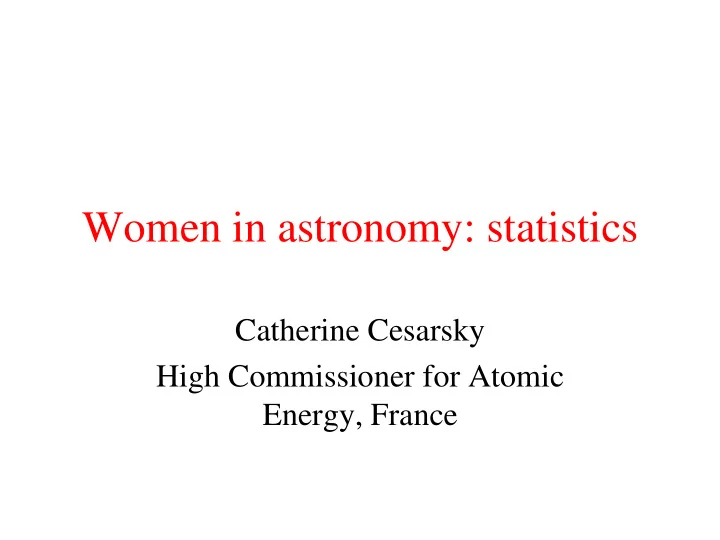 women in astronomy statistics