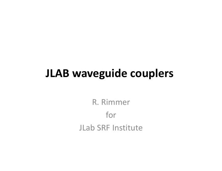 jlab waveguide couplers