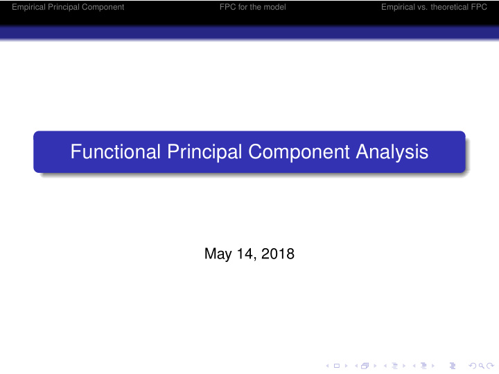 functional principal component analysis