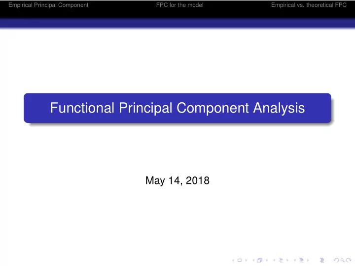 functional principal component analysis
