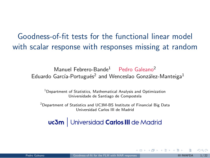goodness of fit tests for the functional linear model