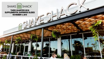 Metairie, Louisiana  Cautionary note on forward-looking statements  This presentation contains