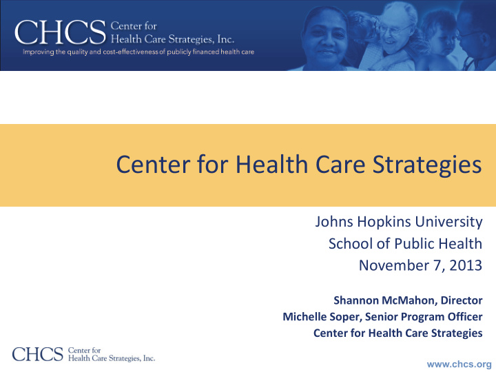 center for health care strategies