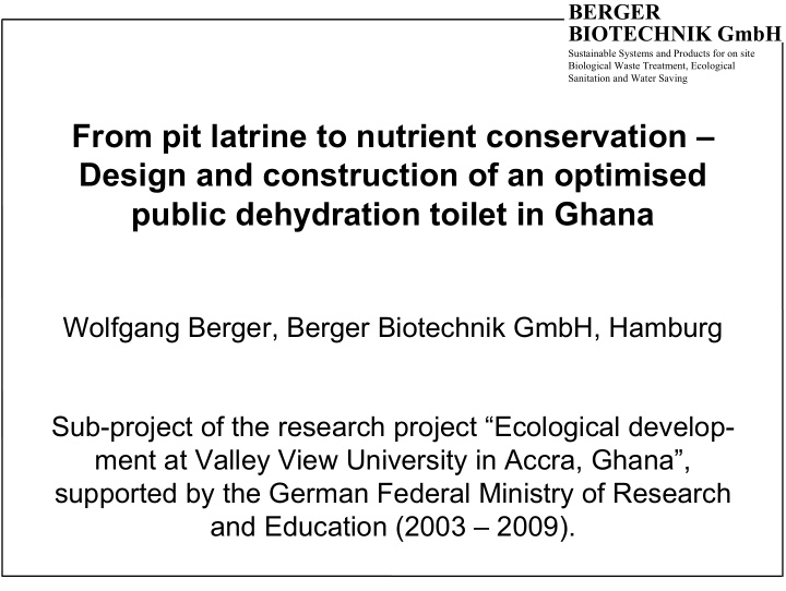 from pit latrine to nutrient conservation design and