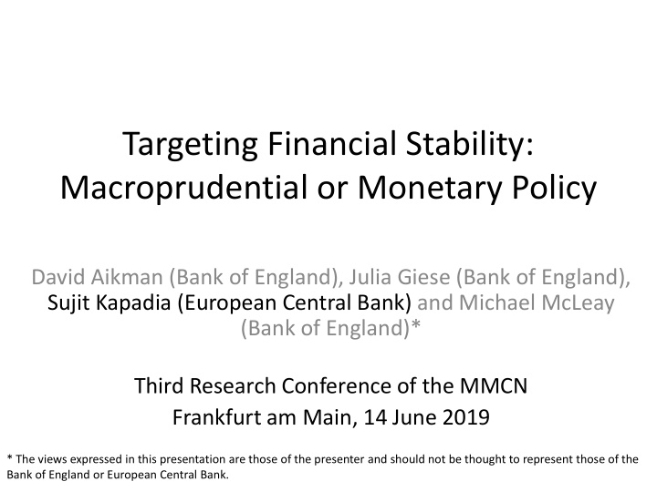 targeting financial stability