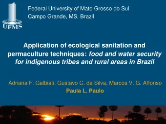 Application of ecological sanitation and permaculture techniques: food and water security  for