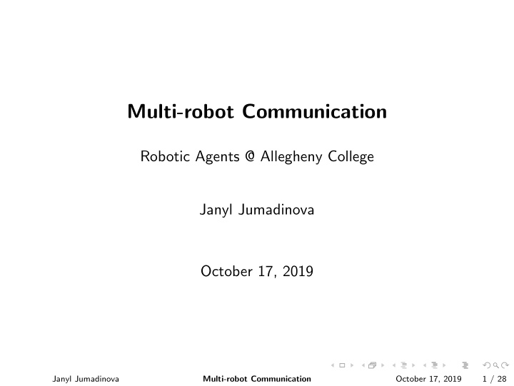 multi robot communication