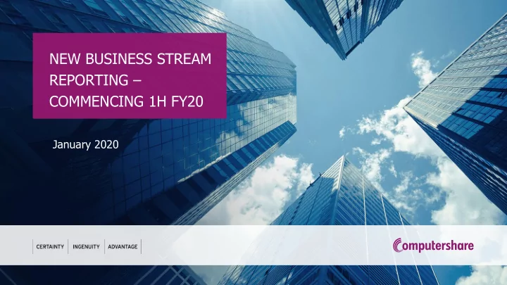 commencing 1h fy20