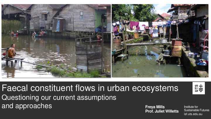 faecal constituent flows in urban ecosystems