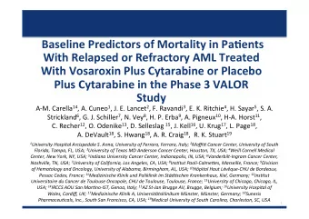 Baseline  Predictors  of  Mortality  in  Pa2ents    With  Relapsed  or