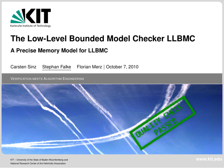 the low level bounded model checker llbmc