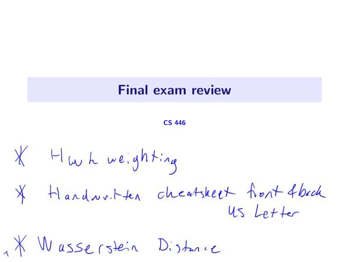 final exam review