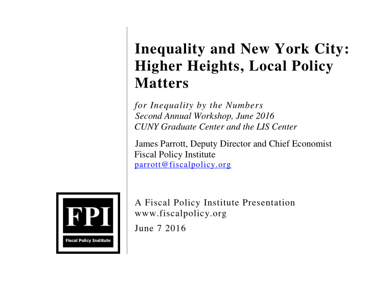 inequality and new york city