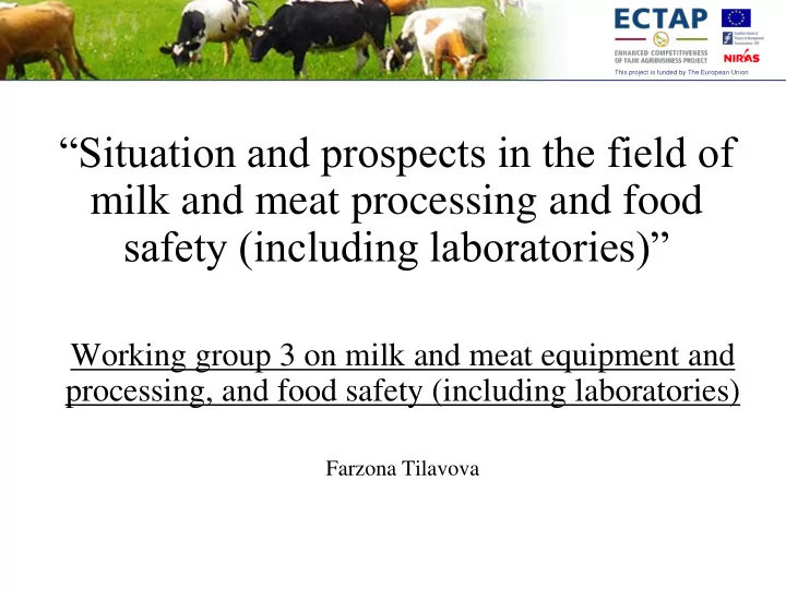 milk and meat processing and food