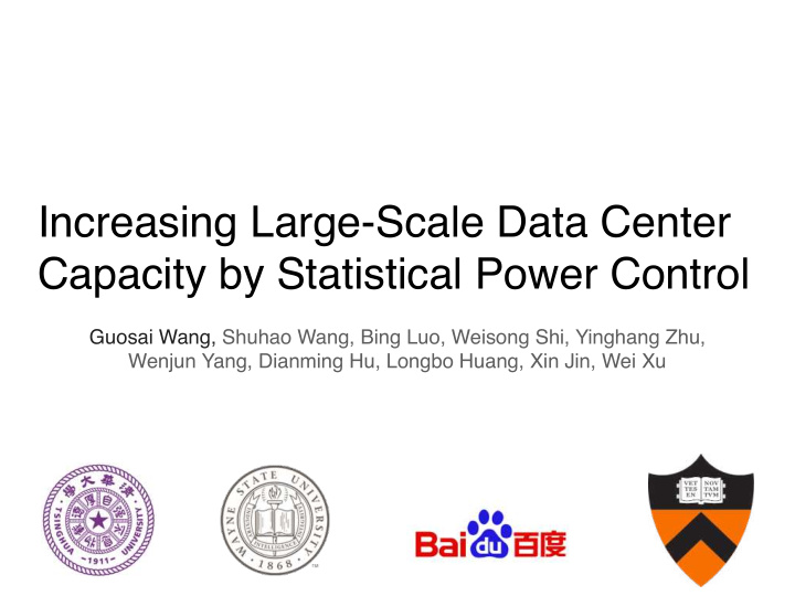 increasing large scale data center capacity by