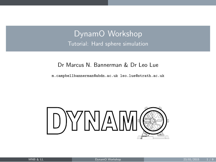 dynamo workshop