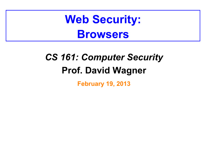 web security browsers