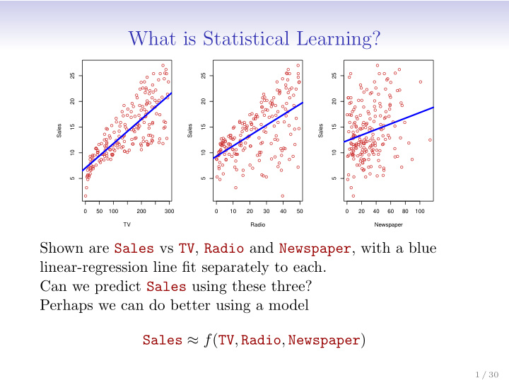 what is statistical learning